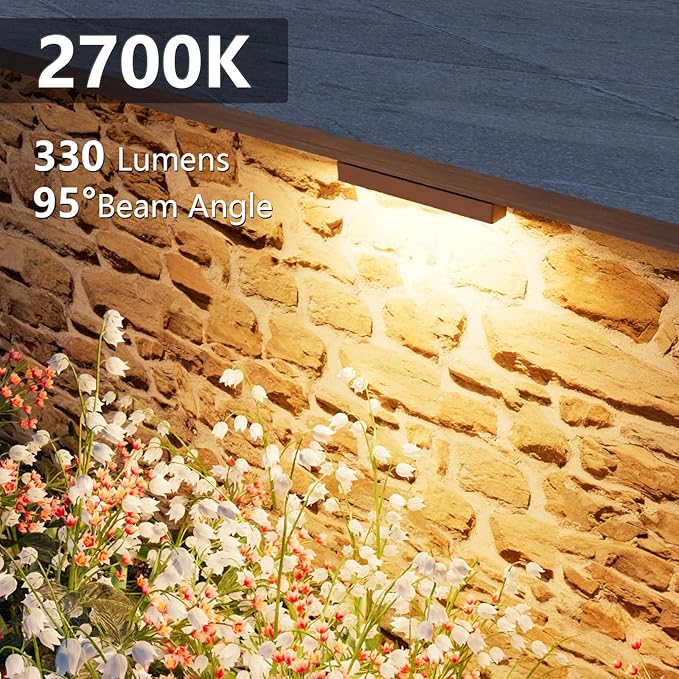 VOLISUN 24 Pack 7 Inch Retaining Wall Lights, Waterproof LED Hardscape Lighting, Cuttable Low Voltage Landscape Lighting, 12V Paver Lights, 3W Outdoor Step Lights, 2700K Soft White, ETL