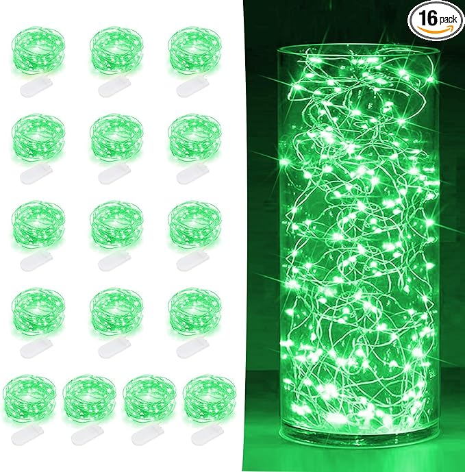 SOCO 16 Pack LED Fairy Lights Battery Operated - 10FT 30LED Copper Wire Mason Jar String Lights, IP65 Waterproof, Bendable for Indoor/Outdoor, Christmas, Wedding, Party, Camping Decor