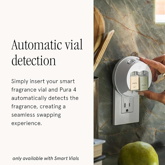 Pura - Smart Home Fragrance Device Starter Set - Pura 4 - Scent Diffuser for Home - Includes Fragrance Aroma Diffuser - Square Box, Winter Noir and Cranberry Fizz Scent Refills