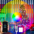 HXWEIYE 300LED Fairy Curtain Lights, 9.8x9.8Ft USB Plug-in 8 Modes Christmas String Hanging Lights with Remote for Bedroom Backdrop Wedding Indoor Wall Decor, RGB Color Changing, Standard – 1 Pack