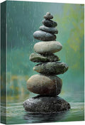 wall26 Canvas Print Wall Art Colorful Stacked Pebbles Vertical Zen Balance Photography Realism Rustic Colorful Multicolor for Living Room, Bedroom, Bathroom - 24"x36"