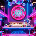 DAJIAYIQI LED Light Decor Wall Art, 3D Wall Sculpture Decoration with Aluminum Frame, Full-screen LED Illuminated Panel, Technological Glowing Wall Art for Bars Hotels E-sports Room(D,80cm)
