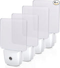 DEWENWILS Night Lights Plug into Wall, Plug in LED Night Lights with Dusk to Dawn Sensor, Cool White Nightlight for Bathroom, Hallway, Kitchen, Frosted Acrylic Shade, 4 Pack
