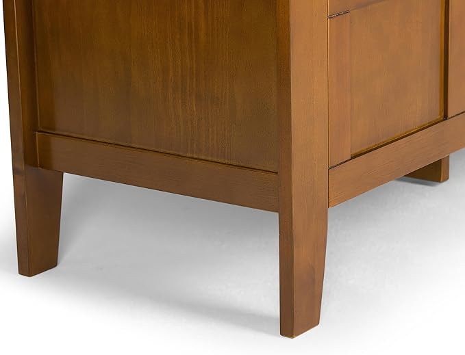 SIMPLIHOME Adams Entryway Storage Bench - 48 inch Wide Solid Wood Hallway Seat in Light Avalon Brown, Contemporary Bench for Entryway or Living Room with Lift-Up Lid and Spacious Storage