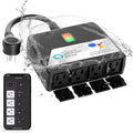 Smart Heavy Duty Outdoor Power Strip WiFi Plug Water-Resistant Socket, Electrical Power Extension Cord, Outlet Switch and Timer Works Remotely with Alexa, G Assistant (4 Sockets) Black