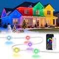 Permanent Outdoor Lights, 100FT RGB Christmas Lights with 50 LED, App/Remote Control, 33 Scene Modes, 216 Lighting Modes, 16 Million DIY Colors, Waterproof for House Roof Lighting