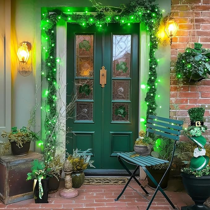 Joomer Green Fairy String Lights 33FT 100 LEDs Plug in Fairy Lights Indoor Silver Wire String Light DIY for Bedroom, Parties, Christmas, Outdoor, Indoor St. Patrick's Day Decoration (Non-Connectable)