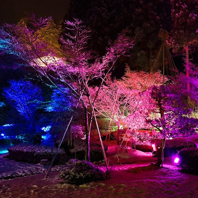LED Flood Light Outdoor, 800W Equivalent 8000LM Smart RGB Stage Lights, Bluetooth RGB Colors+Warm White 2700K - APP & Group Control & Timing,IP66 Waterproof US 3-Plug Color Changing Strobe Lighting