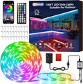 100Ft Outdoor LED Strip Lights, IP68 Waterproof RGB Color Changing LED Lights with IR Remote and APP, 24V Music Sync Light Strips, Flexible Outdoor LED Tape Lights for Garden Terrace-100Ft