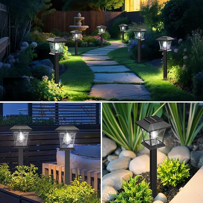 Sparkblaze 10 Pack Solar Pathway Lights Outdoor, LED Solar Yard Lights Dusk to Dawn Solar Garden Lights for Lawn, Walkway, Path & Landscape Lighting. (10, Cold White)