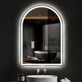 Arched Bathroom Mirror with Lights 28"x40"- Frameless LED Mirror for Bathroom, Fogless, Dimmable, 3 Color Changing, Shatterproof, Touch Sensor
