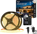 100FT COB LED Strip Lights Outdoor Waterproof, 30M Flexible 24V, Remote & App Control, Dimmable,3000K Warm White Led Tap Lighting For Garden Patio, Kitchen, Under Cabinet, Living Room Decor (2 Rolls)