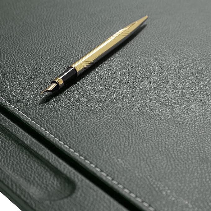 MOOGCO 12-Piece Leather Desk Set — Desk Pad 23.2" x 15.4", Double Document Tray, Pen Holder — Desk Organizer Set for Home Office & Executive Desk Accessories
