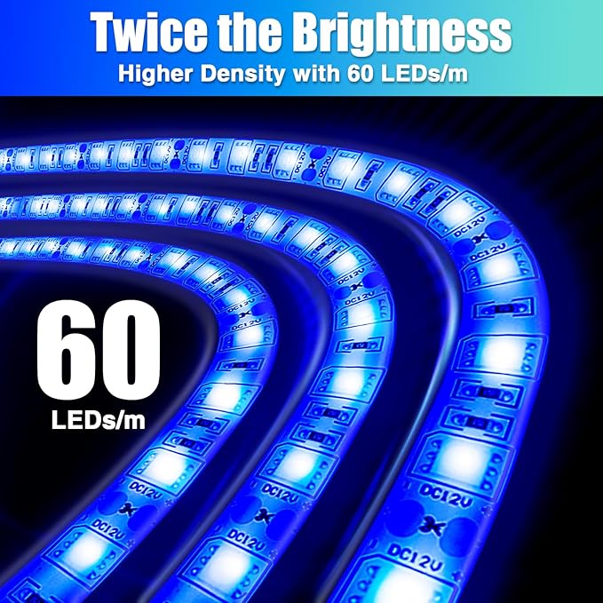 LED Boat Lights - 16.4ft Strip Lights, Waterproof Interior & Exterior, Pontoon, Bass Boat, Kayak, Cabin, Deck, Navigation Lights (Blue)