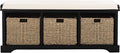 Safavieh American Homes Collection Lonan Grey and White Wicker Storage Bench