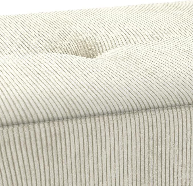 Entryway Bench - Beige Bench for Bedroom, Modern Ottoman End of Bed, Corduroy Padded Benches for Living Room, Foyer, Mudroom, Hallway - 39" L x 14" W x 17" H