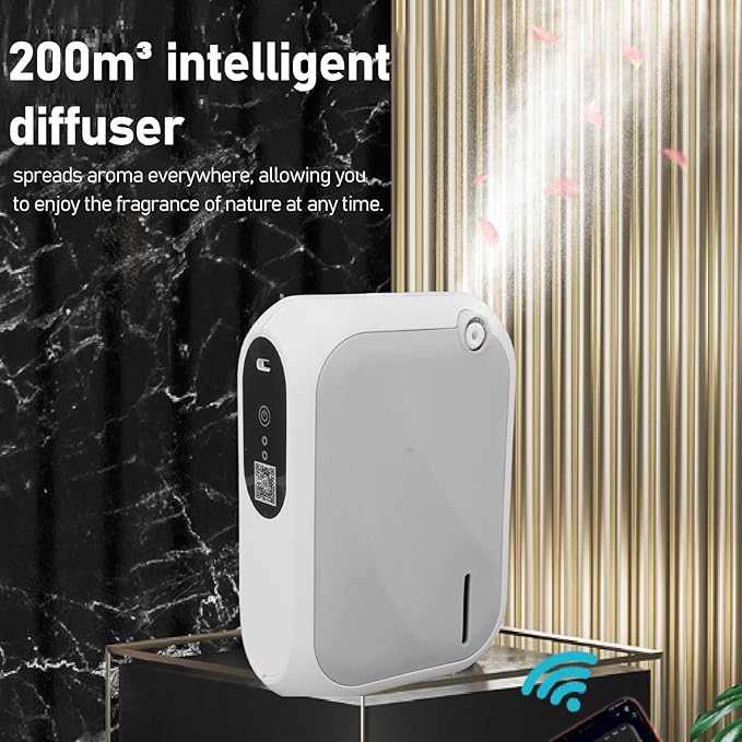 Smart Essential Oil Diffuser Aromatherapy Air Freshener with 140ML Oil Capacity 4 Speed Adjustment BT APP Control 200m Coverage for Home Office SPA (Grey)