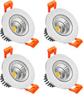 LightingWill 2inch LED Dimmable Downlight, 3W COB Recessed Ceiling Light, Daylight White 5500K-6000K, CRI80, 25W Halogen Bulbs Equivalent, Silver (4Pack)