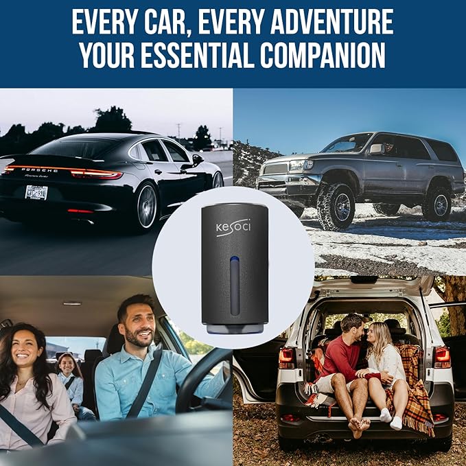 2 Smart Car Air Freshener Diffusers – Rechargeable Auto Scent Device Set with 12 Refills – Anti-Leak System, 3 Spray Modes & Motion Sensor Auto On/Off