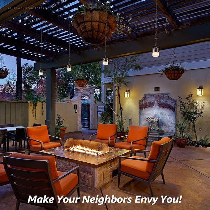 LEONLITE Low Voltage Hanging Lights, 12V Pendant Lights Outdoor, LED Landscape Hanging Lights for Gazebo Tree Porch, UL Listed, Aluminum, IP65, 320lm, 2700K Soft White, Red Bronze, Pack of 4