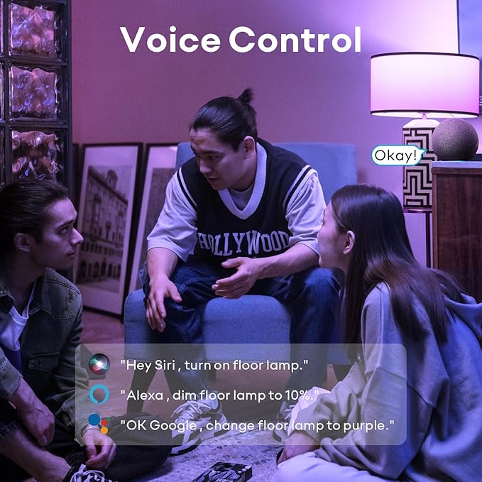 VOCOlinc Smart Light Bulb Works with Apple Homekit, Alexa, Google Home, Full Color Changing WiFi LED Bulbs, 850 Lumens Dimmable Multicolor 2200K-7000K, A21, 9.5W, 4 Pack