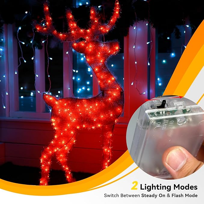 LitHome 4 Pack Valentine's Day Red Fairy Lights Battery Operated, 20 FT 60 LED Valentines Lights Battery Operated 2 Modes Indoor, Waterproof Led Fairy Twinkle Lights for Gift Bedroom Wedding Decor