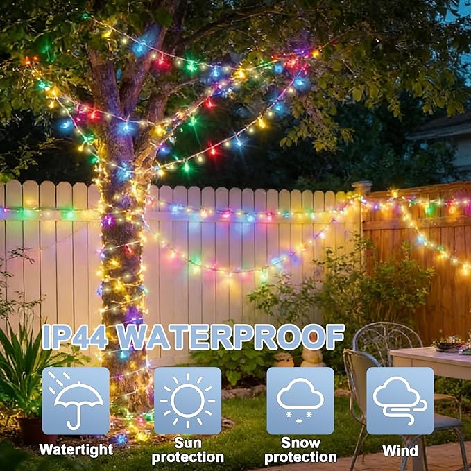 LAMPHOME 33ft 100 LED Easter String Lights Plug in, Pastel Twinkle Fairy Lights with 16 Modes, Warm & Multicolor Colored Easter Outdoor Indoor Decorations for Spring Xmas Wedding Party