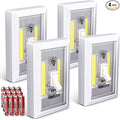 VIBELITE LED Night Light Switch, 12 Total Batteries Included, 200 Lumen Wireless COB LED Switch Light, Under Cabinet, Shelf, Closet, Garage, Kitchen, Stairwell and Emergency, Battery Operated, 4 Pack