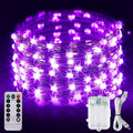 OMIKA Battery Operated LED UV Black Lights, 16.5ft 50 Units 2835 LED UV Lamp Beads 8 Modes Flexible Blacklight Fairy String Lights with Remote for Fluorescent Party Stage Body Paint Halloween Decor