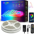 RGB Smart IC COB LED Strip Light, 80ft Light Strip, UL-Listed 24V Color Flowing Strip Light Multicolor Flexible Tape Lights with APP Control/Music Mode,for Bar Counter, Cabinet DIY Decoration（2 Rolls）