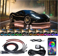 Underglow LED Lights for Cars - 6PCS RGB Neon Light Kit with 360 LEDs, Bluetooth APP Control, 8 Colors/Music Sync, Waterproof PVC Strips for Cars, Trucks, SUVs