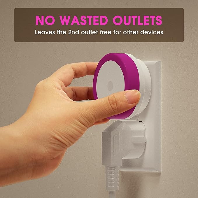 Briignite Purple Night Light, Night Lights Plug into Wall [4Pack], Nightlight with Light Sensors for Kids Room, Baby Night Light, Bathroom Stair Lights, Hallway Light