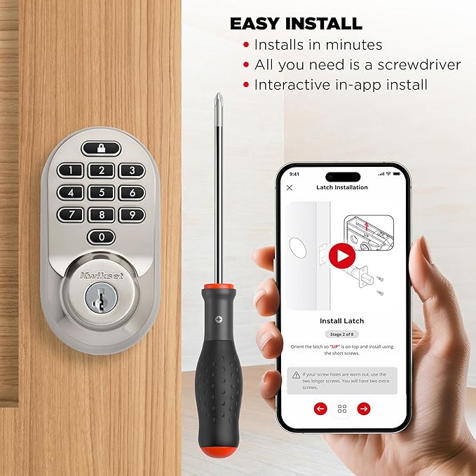 Kwikset Halo Wi-Fi Smart Lock, Keyless Entry Door Deadbolt, Geofence Auto-Unlock, Grade AAA Certified, No Hub Required Easy Install, Satin Nickel Lifetime Finish Warranty, Backlit Keypad