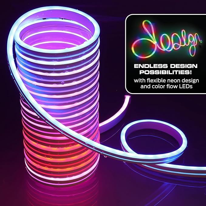 Monster MOW71005ICM 16.4 Ft. RGB + IC Flow Flexible Neon Outdoor LED Smart Light Strip