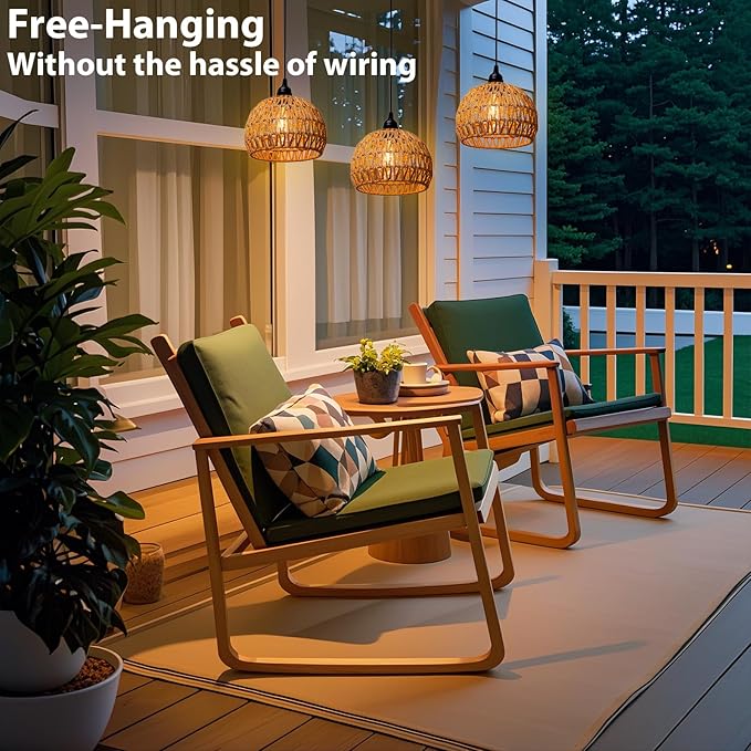 Battery Operated Hanging Outdoor Chandelier, Battery Power Pendant Light, Gazebo Lights Outdoor Waterproof, for Gazebo, Pergola, Porch, Patio, Indoor Outdoor Decor Lighting (3)
