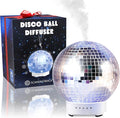 SCANDINORDICA Disco Ball Diffuser - Original Rotating Disco Essential Oil Diffuser with Whisper Quiet Operation, 14 Color Night Light & 4Time Settings | Cute Eclectic Home Decor for Medium Room Silver