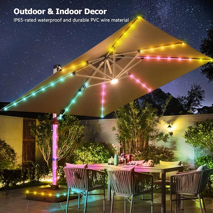 66ft Globe String Lights, 133 LED RGB Color Changing String Fairy Lights, Smart APP & IR Remote Control, 200+ Scene Modes for Bedroom Backdrop Indoor Outdoor Christmas Decorations