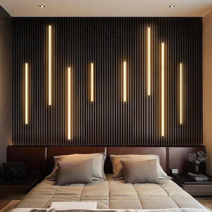 GZBtech Flexible LED Recessed Strip Light for Wood Slat Wall Panels 9.84FT, 3000K Warm White Cuttable Neon Rope Lighting with Remote Control, Dimmable IP67 Waterproof Black Strip Lights, UL Listed