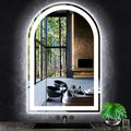 36 x 24 Inch Bathroom Arch Vanity Mirror with Light Arch LED Mirror for Bathroom Wall Mounted Arched Lighted Mirror AntiFog Dimmable 3 Color 36" Half Round Arched Smart LED Light up Mirror