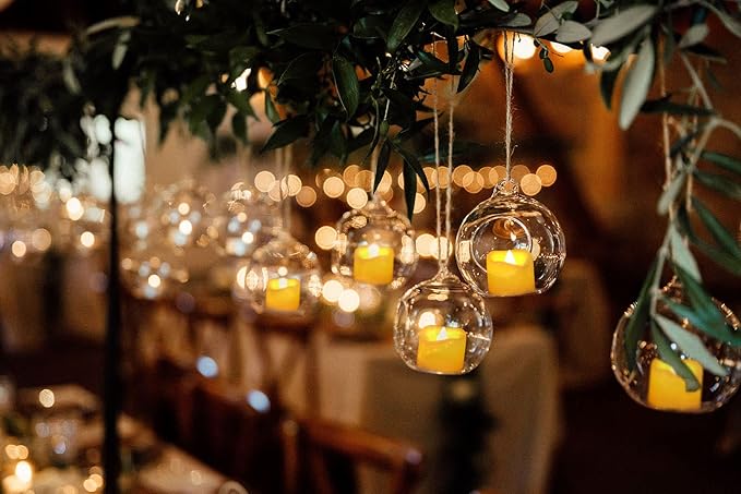 CANDLE IDEA 6 PCS 200 Hrs Remote Control Flameless Tea Lights, Battery Operated Led Flickering Votive Candles, Electric Outdoor Tealight Timer Candle for Thanksgiving Decorations (Batteries Included)