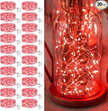 20 Pack Fairy Lights Battery Operated - 7ft 20 Led Twinkle Lights 3 Modes, Bulk Mini String Lights Waterproof for Mason Jars Vases DIY Party Wedding Decoration Christmas - Red