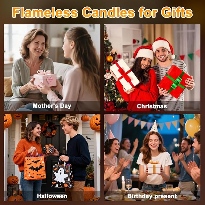 SUPERSUN Rechargeable Flameless Candles with Remote Timer & Magnetic Charging Base, 12 Pack LED Tea Lights Candles Battery Operated,Small Votive Candles for Christmas, Halloween, Wedding, Home Decor