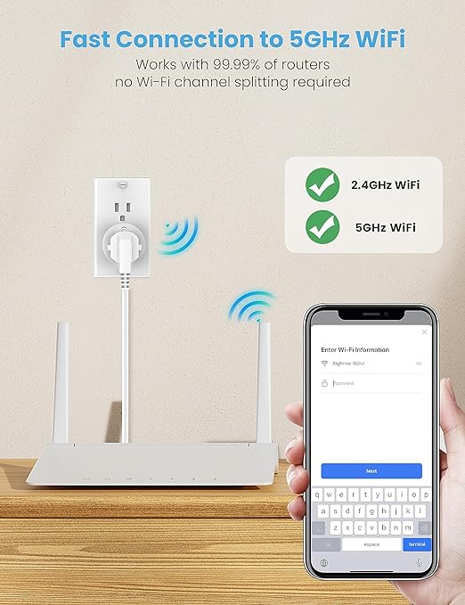 Eightree Smart Plug for 5GHz & 2.4GHz, Smart Outlet WiFi Socket with APP Remote Control, Compatible with Alexa, 2 Pack