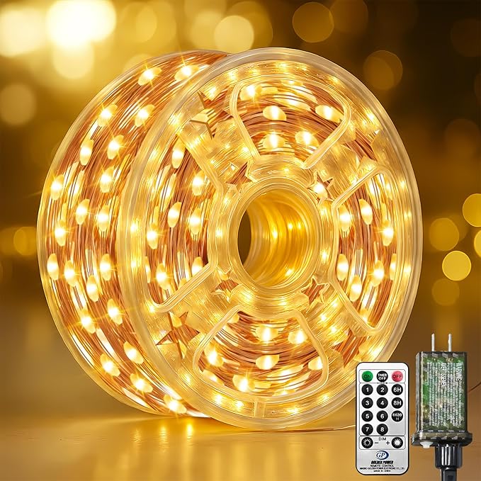 btfarm Fairy Lights Plug in with Remote, 660FT 2000 LED Outdoor Twinkle Lights Waterproof with Timer, 8 Modes Indoor String Lights for Bedroom Patio Garden Wedding Christmas Decoration, Warm White