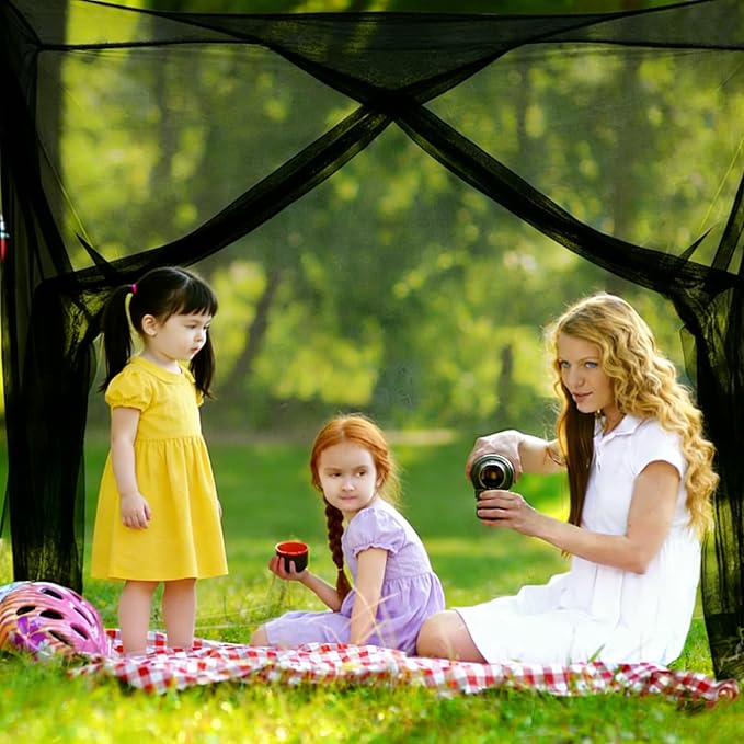Canopy Bed Curtains 4 Corners Mosquito Net Mosquiteros para Camas Bed Canopies Netting Bed Drapes Rectangular Mosquito Mesh for Patio Gothic Outdoor Travel Home Decor（L75 X W35 X H63,1 Opening,Black）