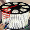 White Color LED Strip Light, AC 110-120V Flexible/Waterproof/Multi-Modes Function/Dimmable SMD5050 LED Rope Light with Remote for Home/Office/Building Decoration (16.4ft/5m)