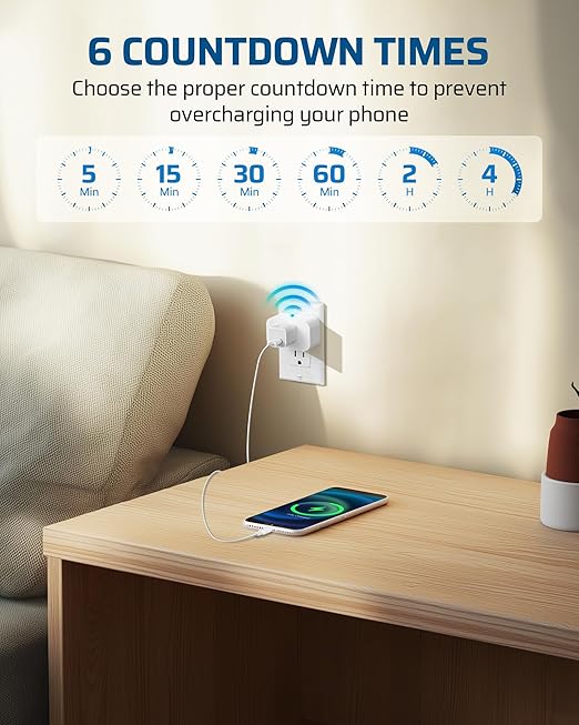 DEWNEWILS Remote Control Outlet with Timer, Indoor Remote Timer Outlet, 100FT Wireless Control Range, 15A/1875W, Remote Outlet Switch Countdown