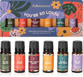 Folkulture Floral Essential Oils Set | 6 Fragrance Oils Set for Diffusers | Rose, Jasmine & Patchouli | You’re So Loved Aromatherapy Gift Set for Her | Relaxing Home Scents