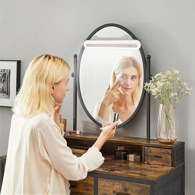 15" Vanity Lights for Mirror, Rechargeable Battery Operated Mirror Lights with Remote Control, 3 Temp&Adjustable Brightness Makeup Light, Cordless Lighting for Vanity Desk (Pink-1Pack)