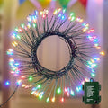Fairy Lights Battery Operated, 10 FT 120LED Twinkle Firecracker String Lights with 8 Lighting Modes & Timer, Waterproof Cluster Light for DIY Outdoor Wreath Wedding Christmas Decoration, Multicolor